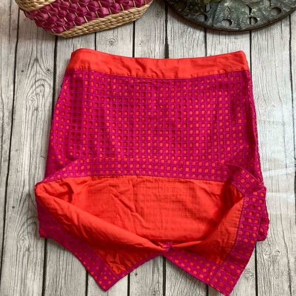 Talbots Neon Pink & Orange Pencil Skirt - Picture 10 of 11